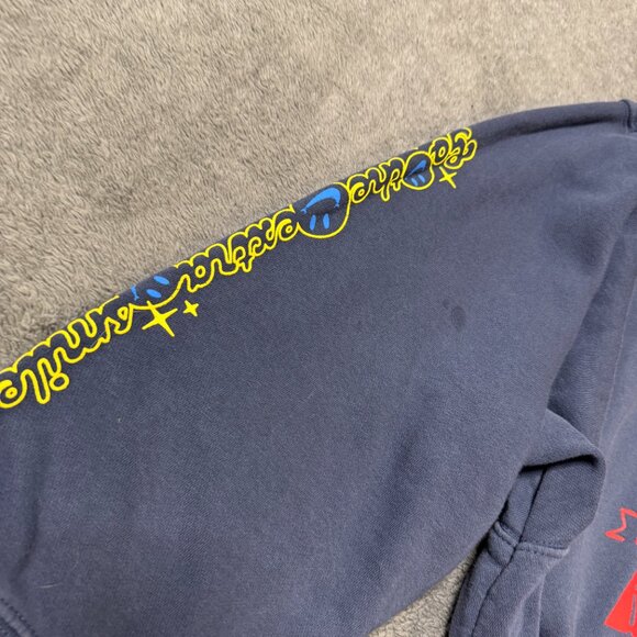 Nike Go the Extra Smile Cropped Crewneck Sweatshirt Navy Smiley Swoosh Graphic S - Picture 9 of 10